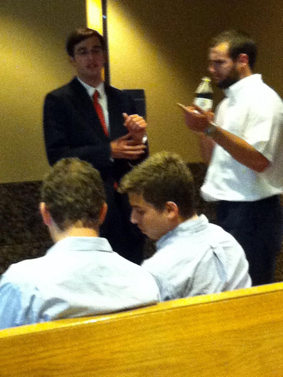 Donald Cuba outside a Dallas courtroom during his sexual assault trial