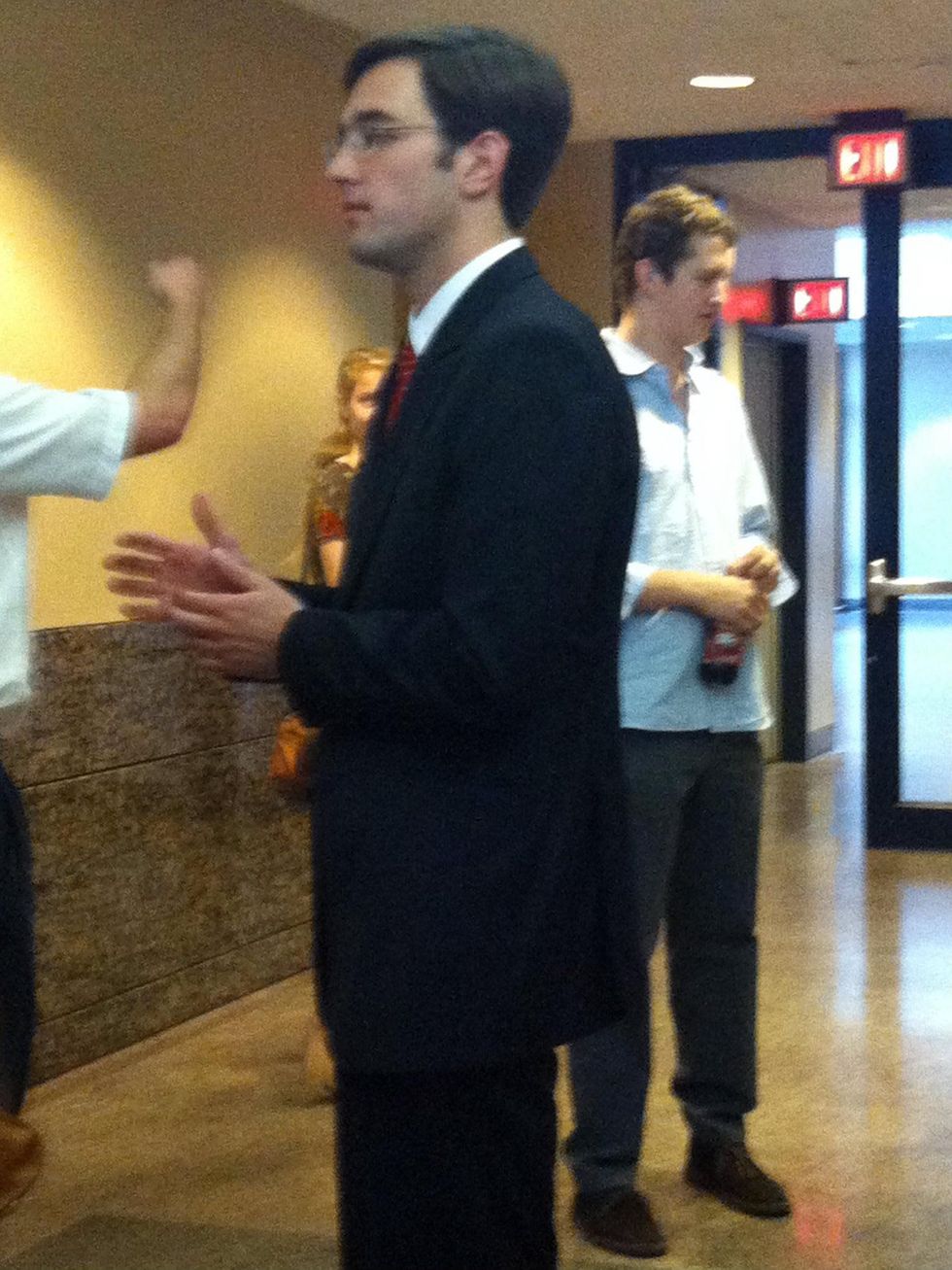 Donald Cuba outside a Dallas courtroom