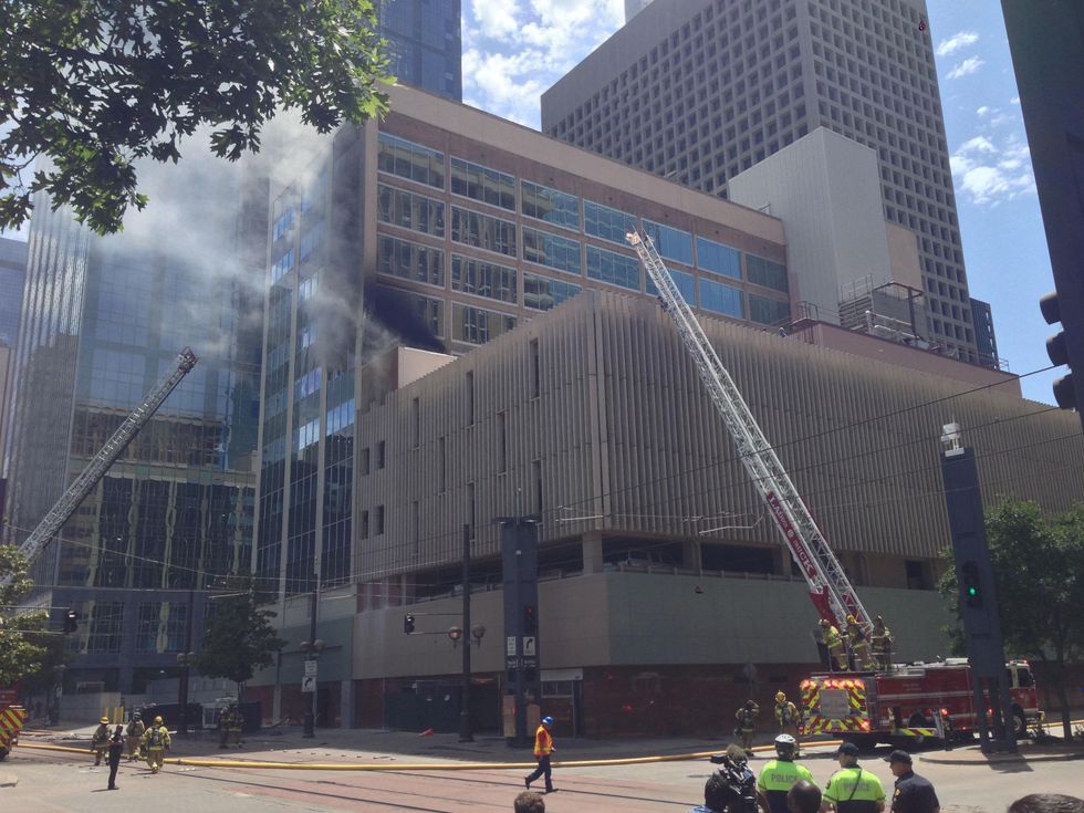 Downtown Dallas building catches fire