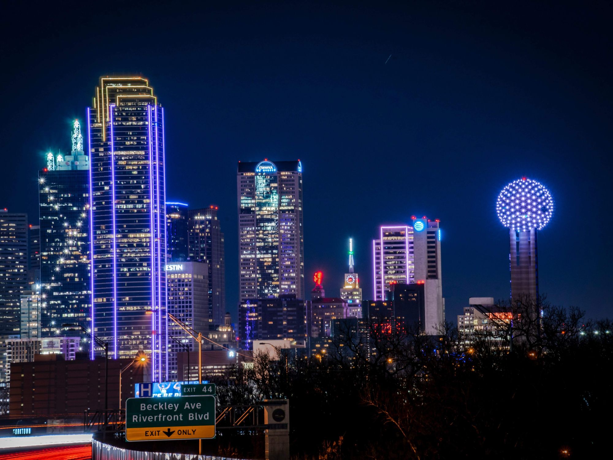 Downtown Dallas skyline at night