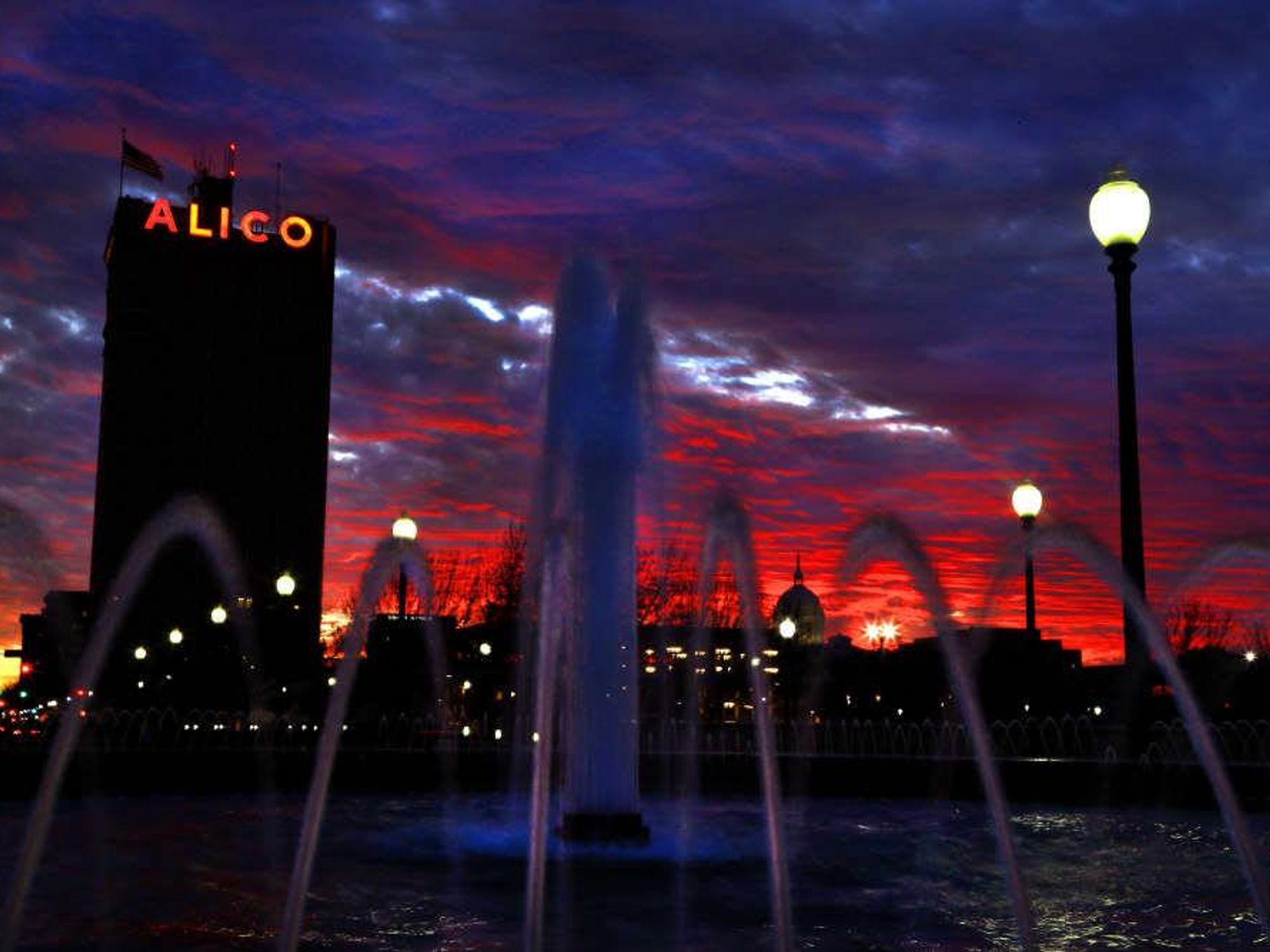 Downtown Waco at sunset