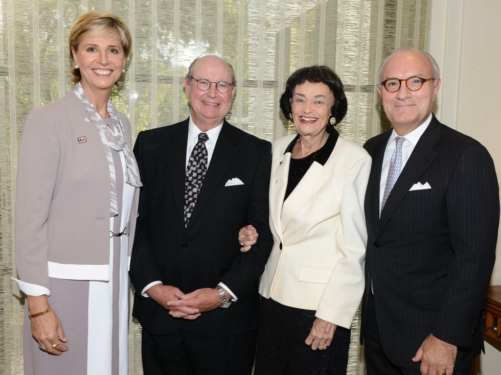 Dr. Carine M. Feyten, Ralph Hawkins, Virginia Chandler Dykes; Bob White, Bank of Texas, presenting sponsor