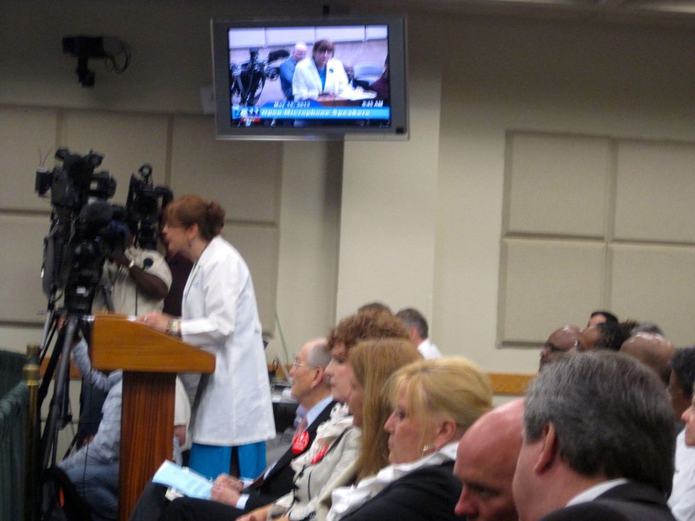 Dr. Margaret Christensen address the Dallas City Council