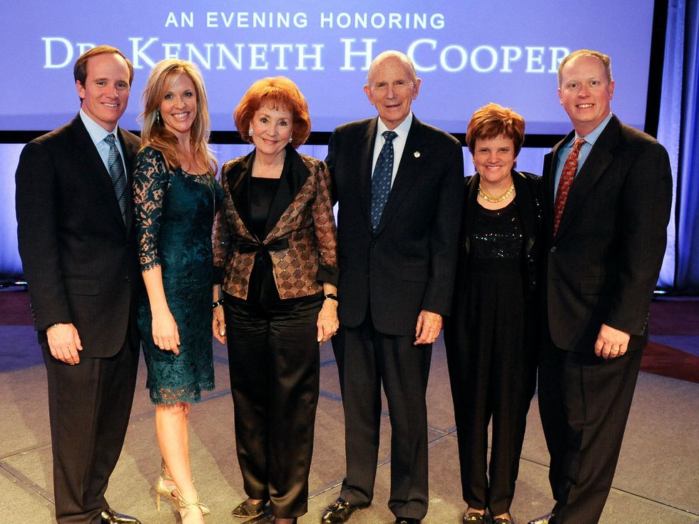 Dr. Tyler Cooper with wife, Angie, Mrs. Millie Cooper, Dr. Kenneth Cooper, daughter, Berkley Cooper and husband, T.J. Estes