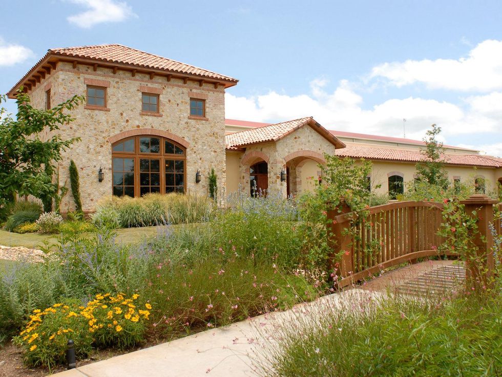 Duchman Family Winery building with bridge