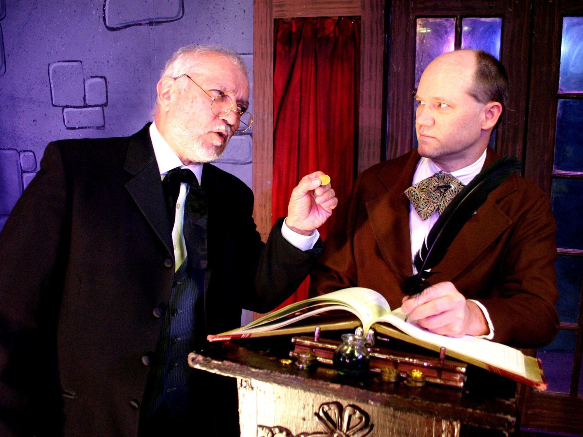 Ebenezer Scrooge at Pocket Sandwich Theatre