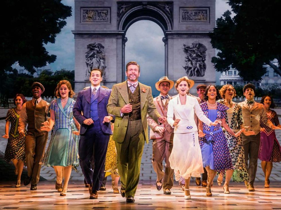 Edward Staudenmayer, Lila Coogan, Stephen Brower, and the company of the national tour of Anastasia