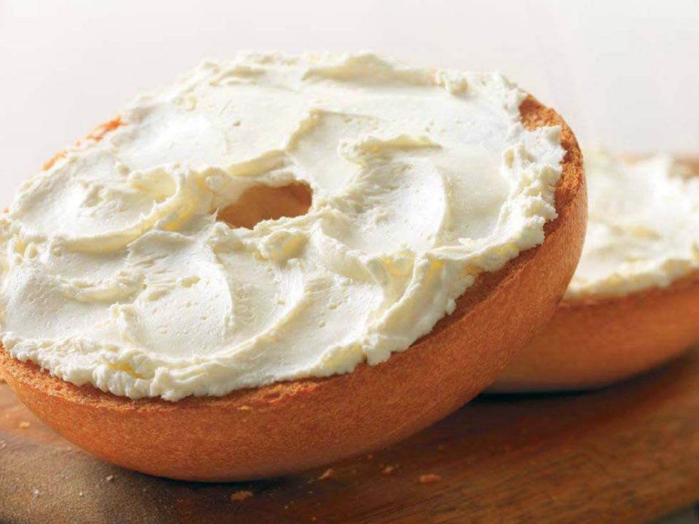 Einstein Bros bagel with cream cheese