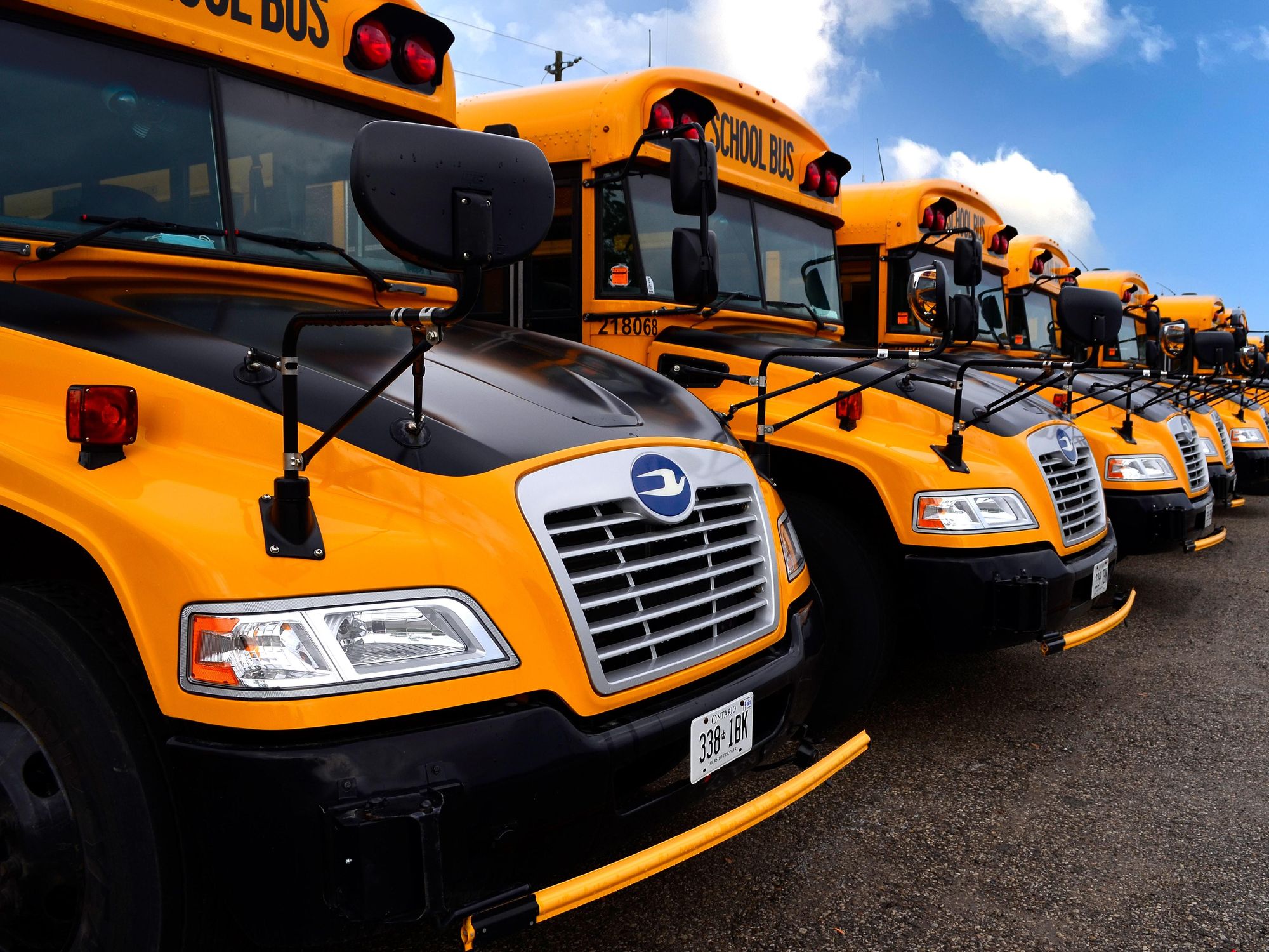 Electric school bus clean