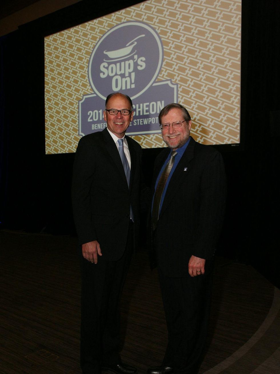 Emcee Steve Blow and Reverend Dr. Bruce Buchanan, Director of The Stewpot