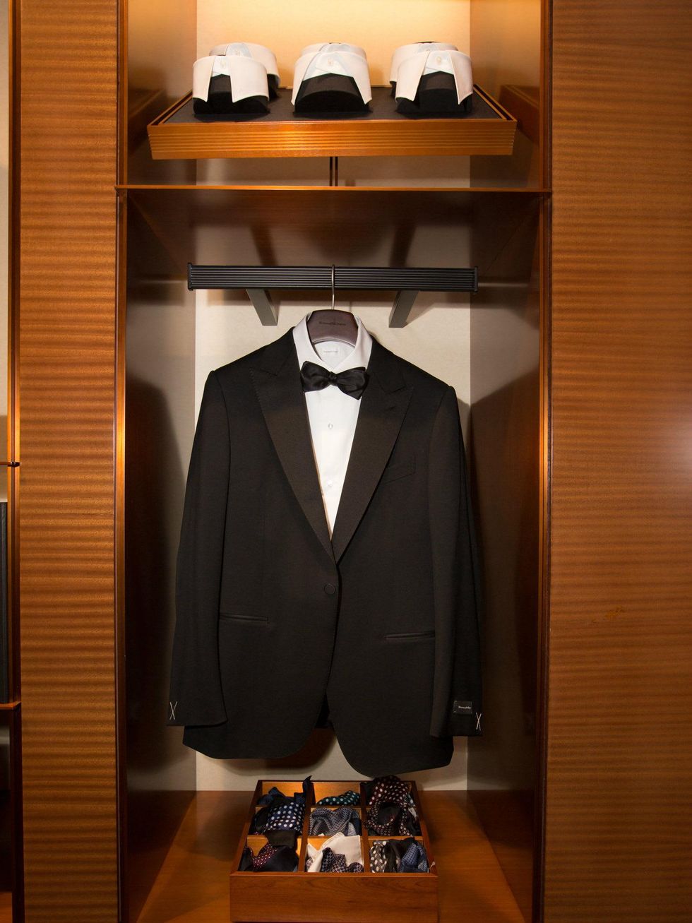 evening wear, zegna opening