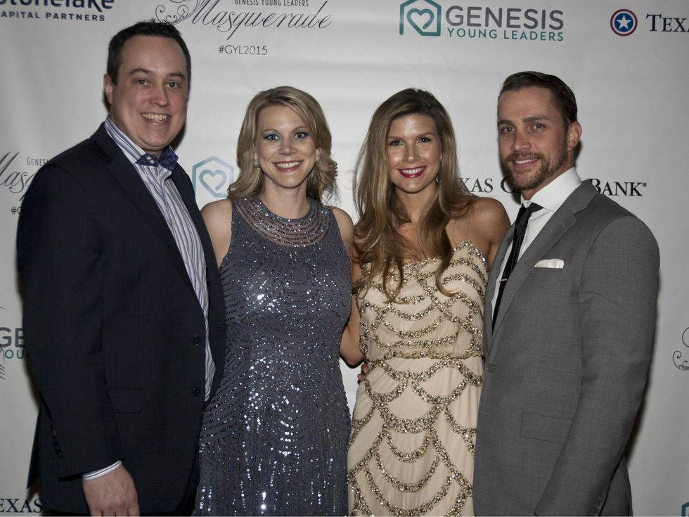 Event Co chairs Mark, Heather LeClair and Marybeth and Kevin Conlon, Masquerade