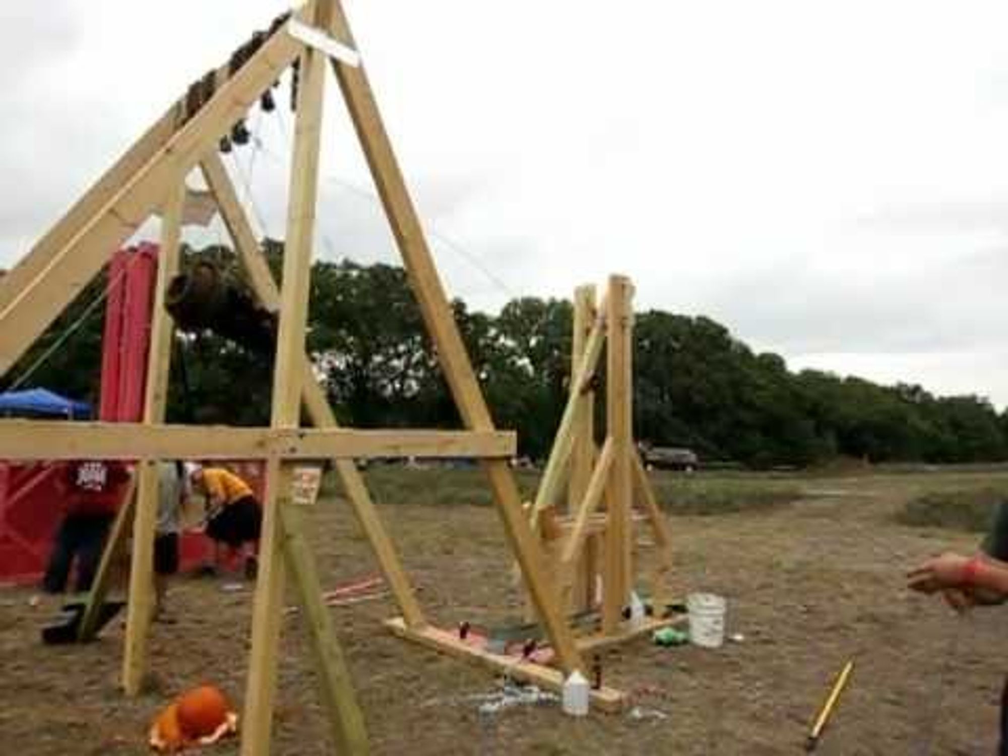 DFW Trebuchet Society hurls pumpkins, ceramic chickens and disco balls