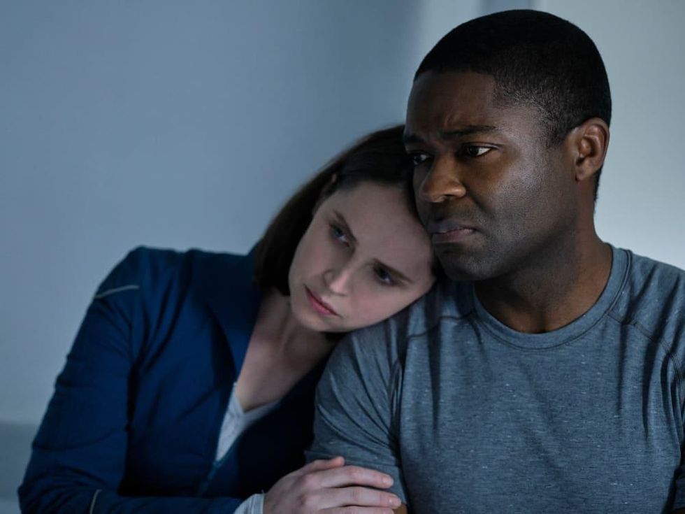 Felicity Jones and David Oyelowo in The Midnight Sky