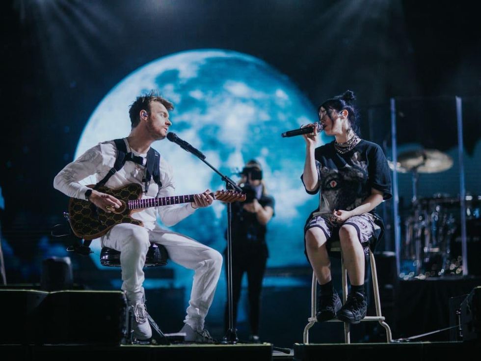 Finneas O'Connell and Billie Eilish in Billie Eilish: The World's a Little Blurry