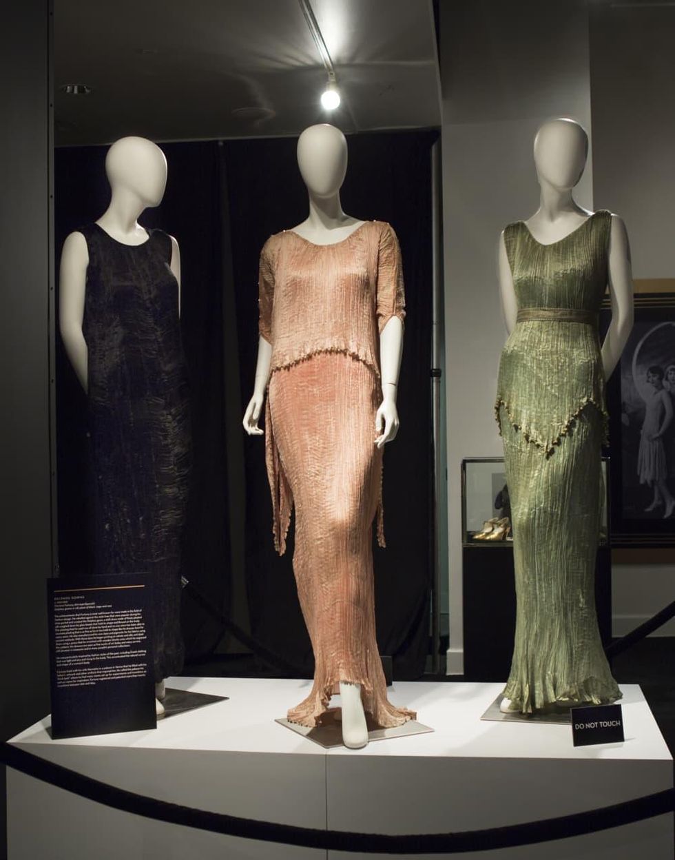 Fortuny dresses at Galleria Dallas Decadence exhibit