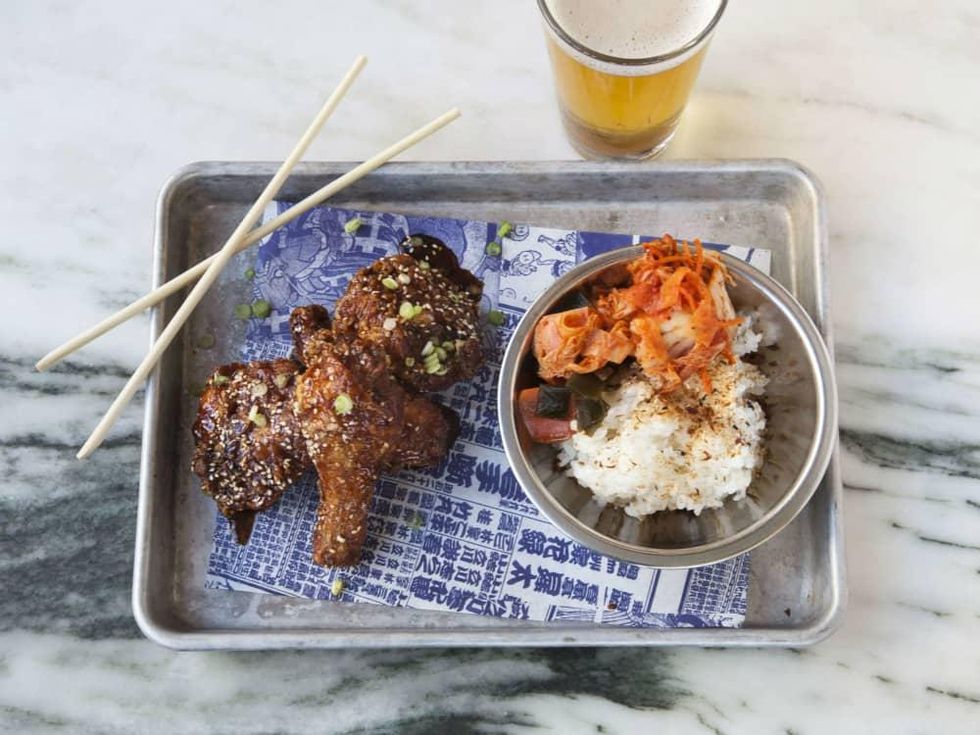 Fried chicken at Top Knot restaurant in Dallas