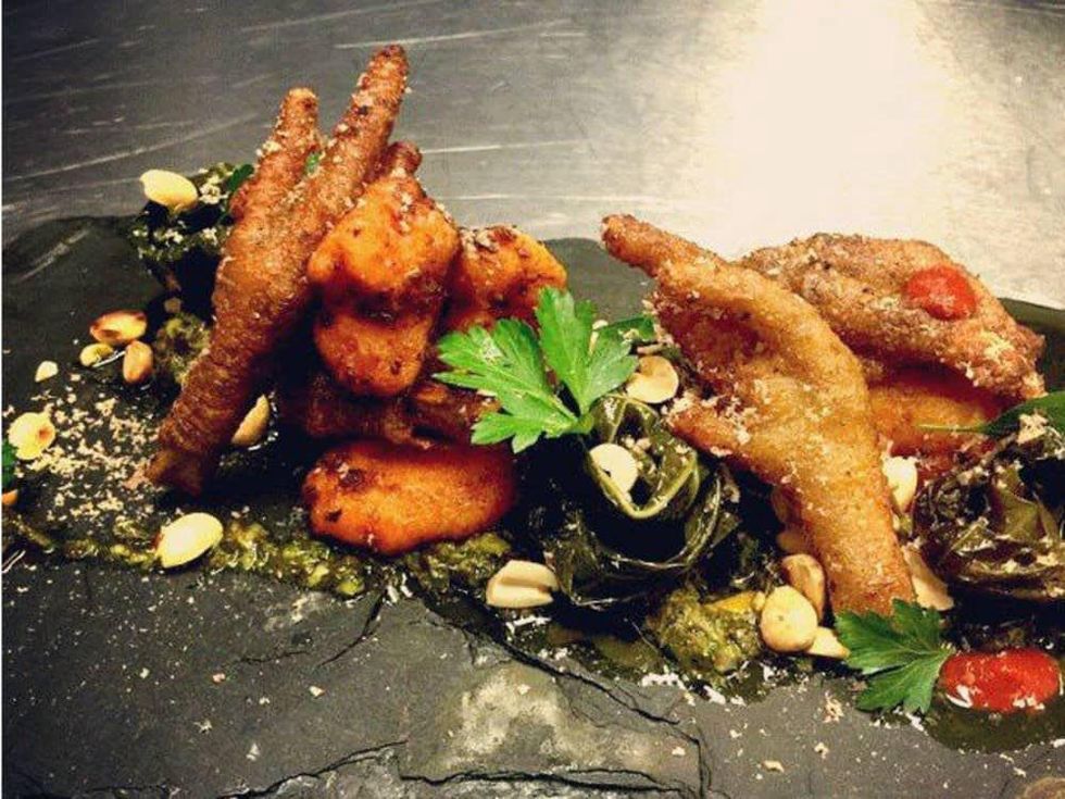 Fried chicken feet at Small Brewpub