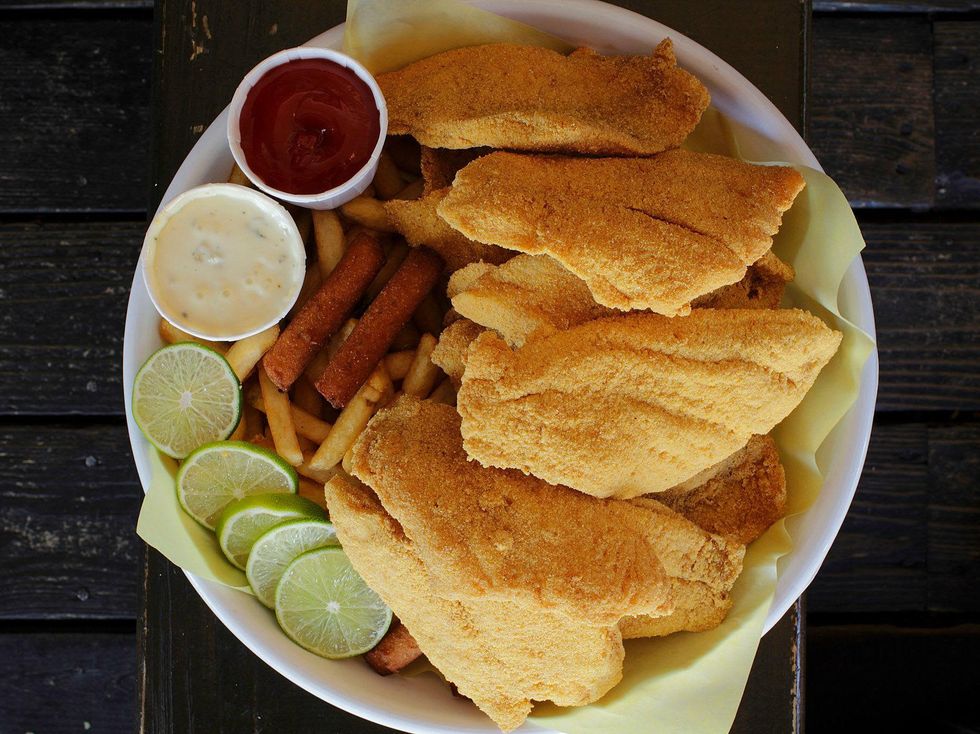 Fried fish at Hook, Line & Sinker restaurant in Dallas