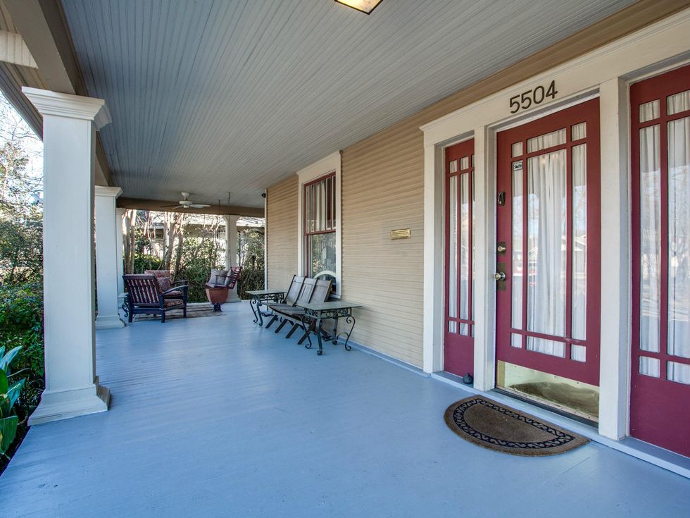 Front porch of 5504 Willis in Dallas