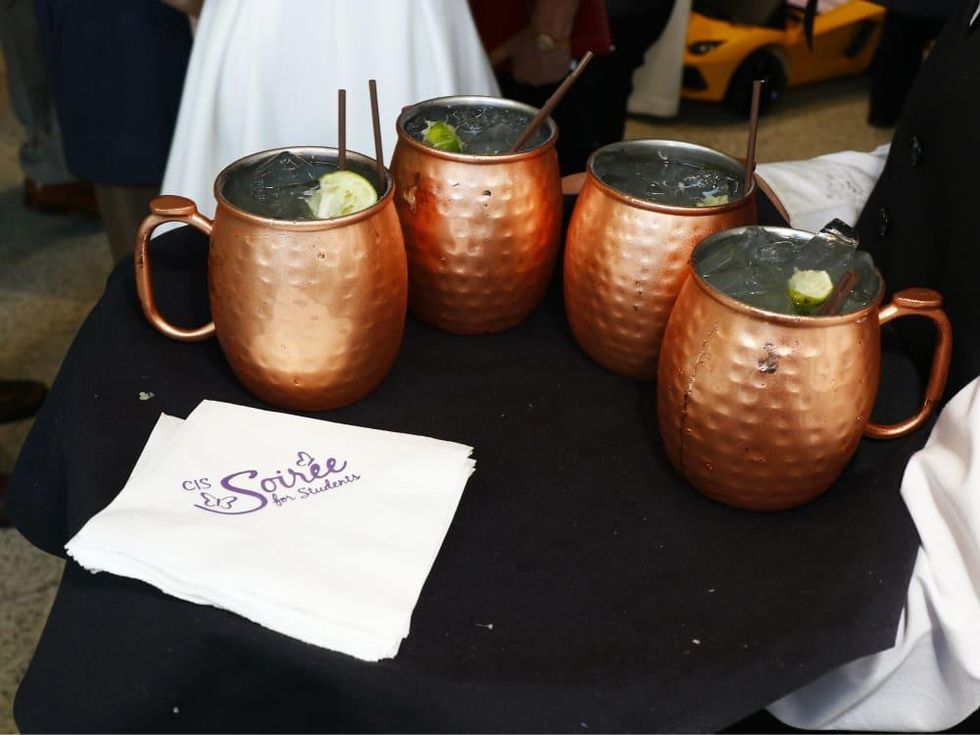 Garden Mules with event logo napkins