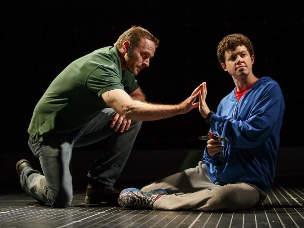 Gene Gillette and Adam Langdon in the national tour of The Curious Incident of the Dog in the Night-Time