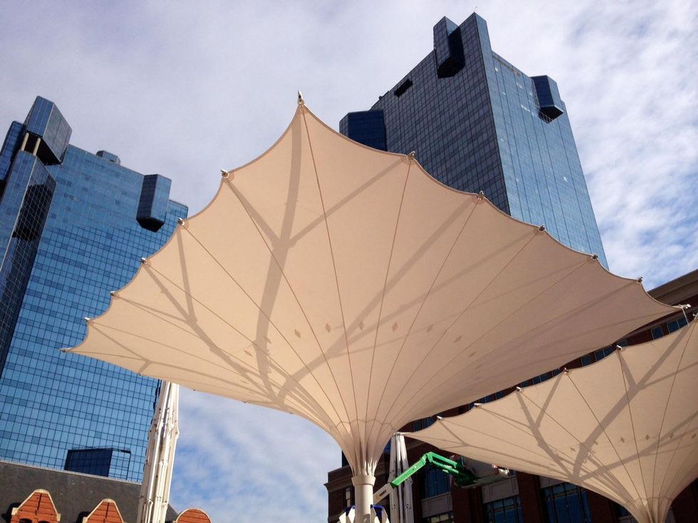 Giant umbrellas steal the show at new Sundance Square Plaza in Fort