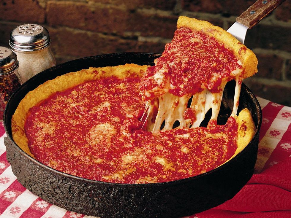 Gino's East deep dish pizza