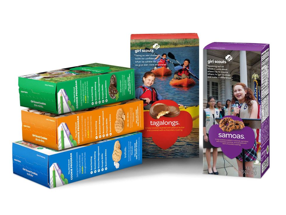 Girl Scout cookies boxes