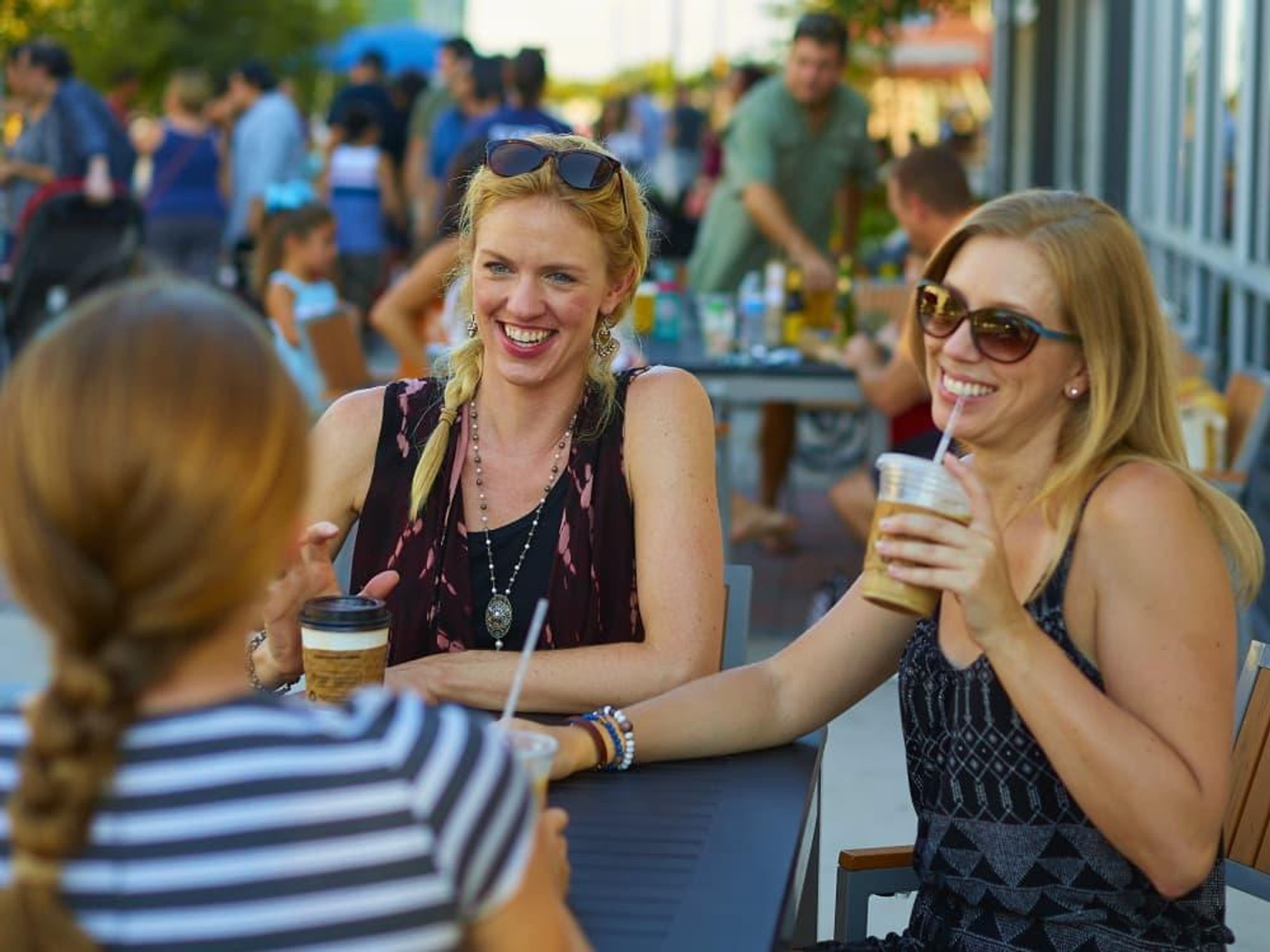 Girls drinking outside