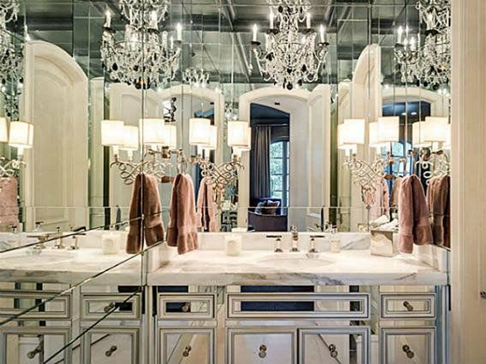 Glam bathroom in Brenden Morrow's home in Dallas