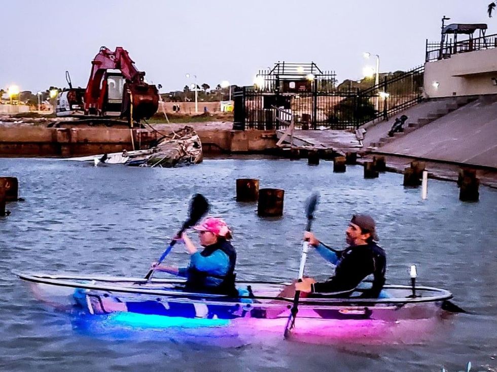Glow Row, glow-in-dark kayaking, Port Aransas