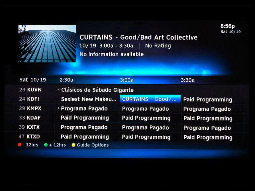 Good Bad Art Collective CURTAINS TV listing
