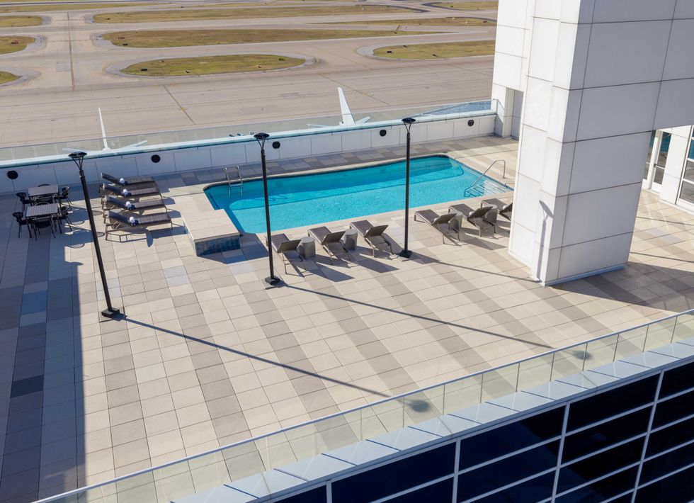 Grand Hyatt DFW rooftop pool and flight deck terrace