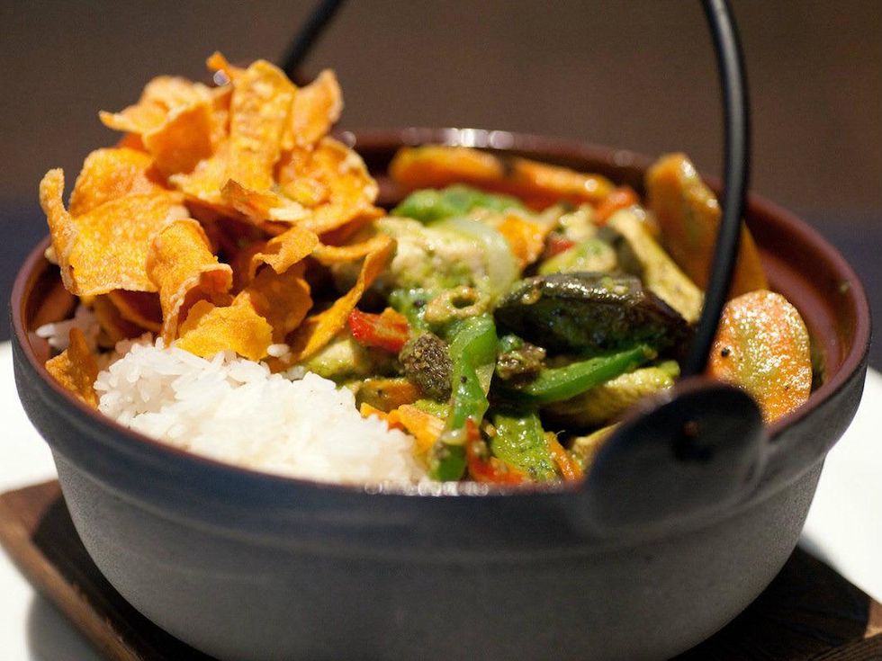 Green curry at Malai Kitchen restaurant in Dallas