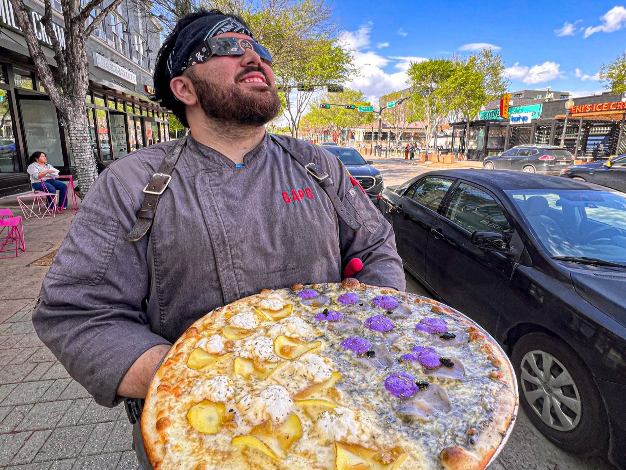 Greenville Avenue Pizza eclipse glasses