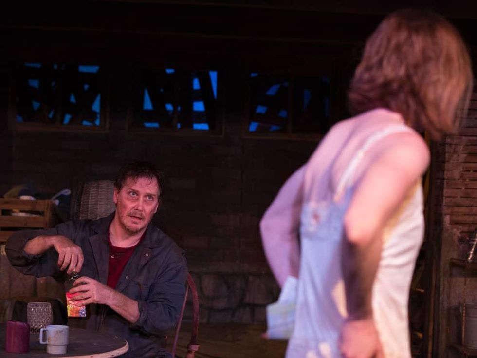 Greg Holt and Felicia Bertch in The Birds at Theatre Too