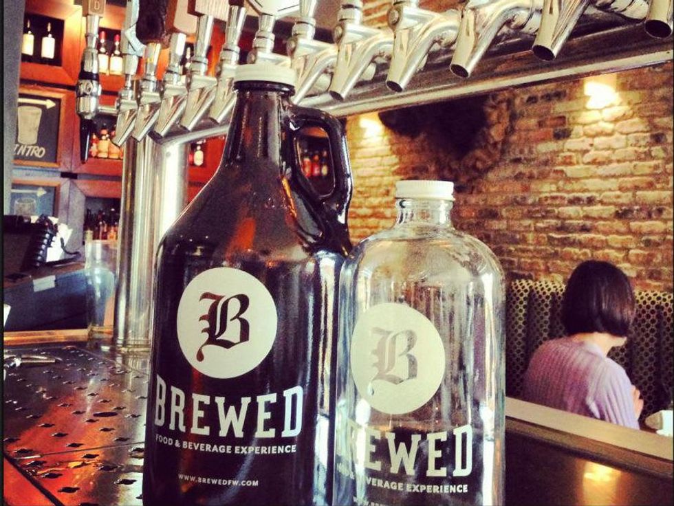 Growlers at Brewed pub and coffee shop in Fort Worth