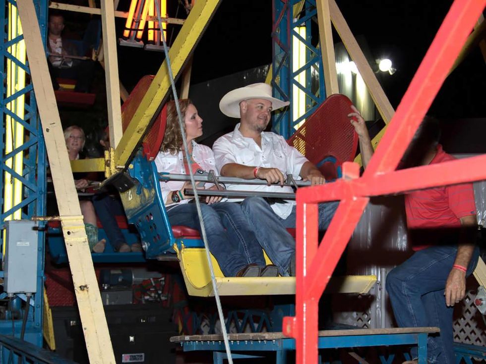 Guest on a Ferris wheel at Cattle Barons Ball 2016