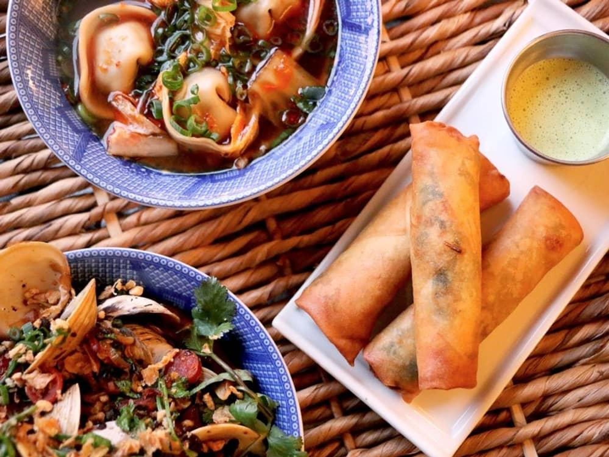 Gung Ho, dumplings, egg rolls