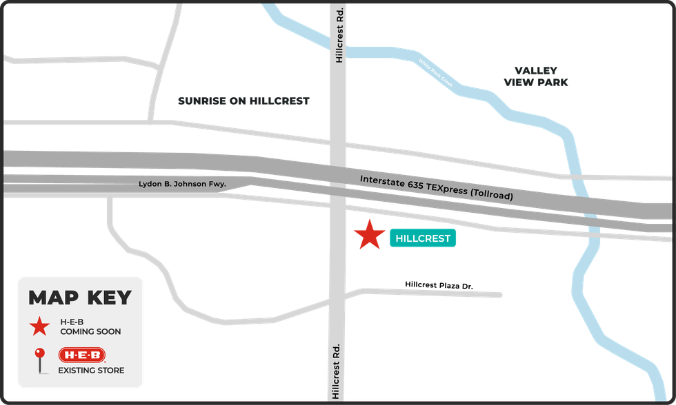 H-E-B Hillcrest and LBJ Freeway