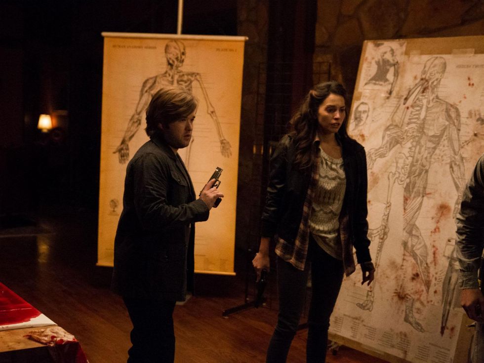 Haley Joel Osment and Genesis Rodriguez in Tusk