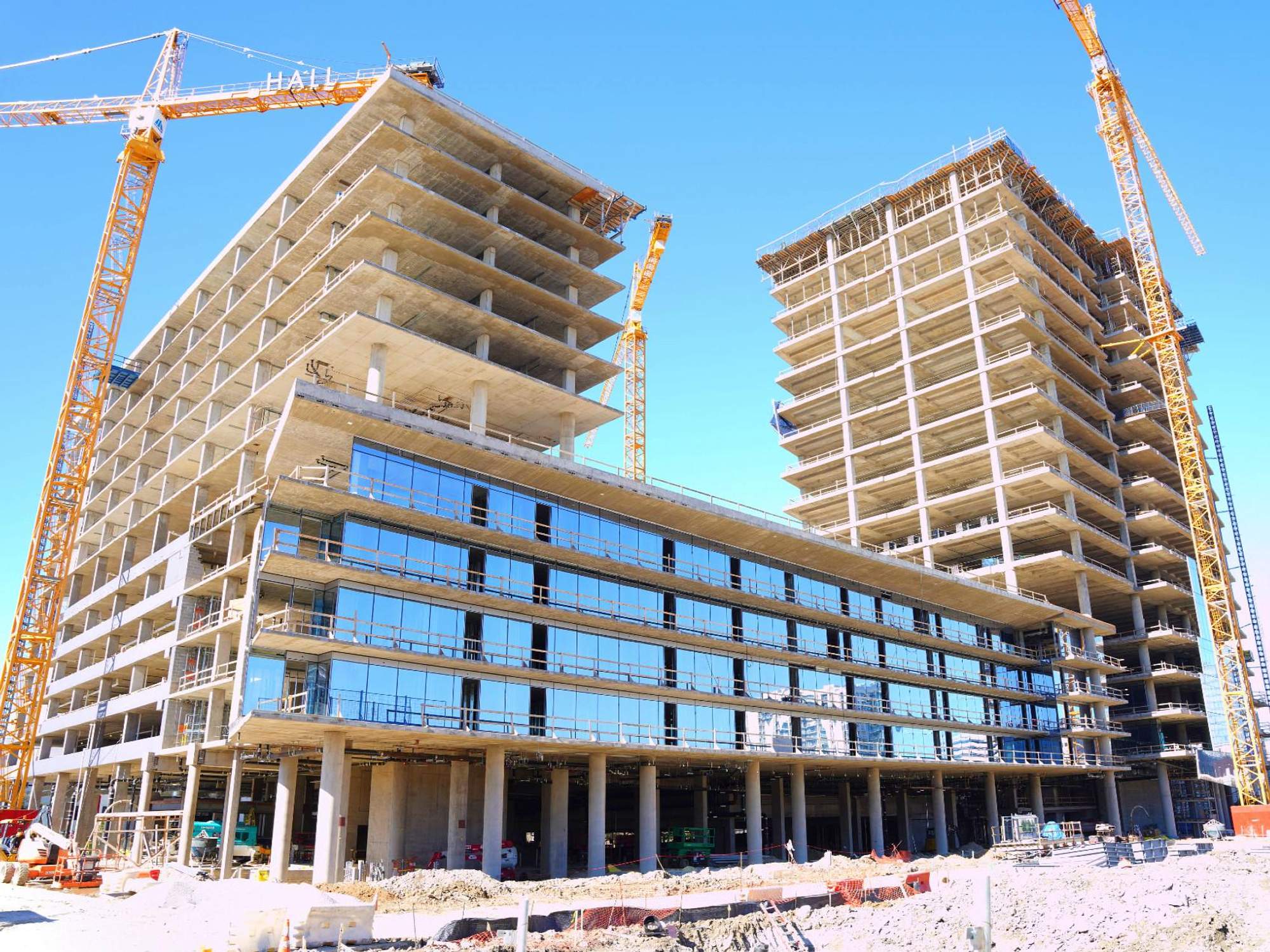 Dallas-based Hall Group tops off 3 new buildings at its Frisco campus ...