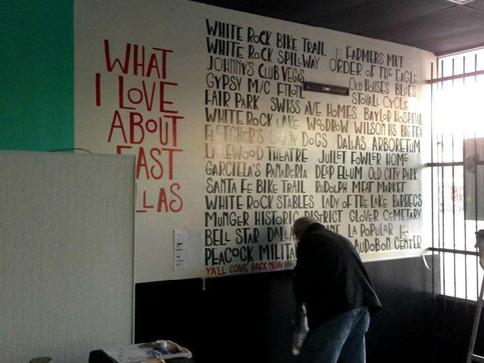 Harvey G's, East Dallas wall