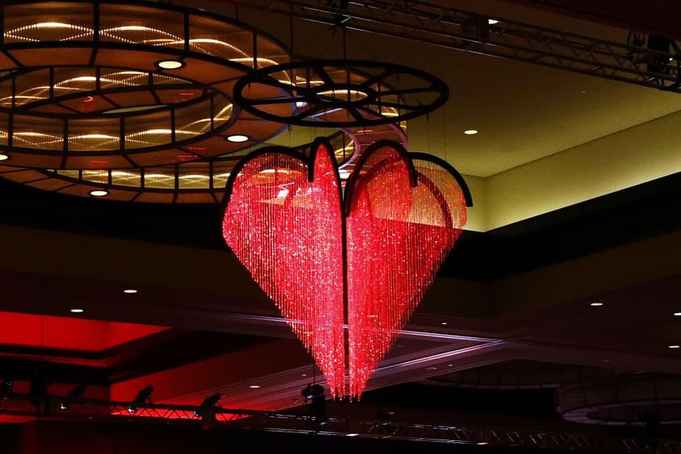 Heart chandelier at the Omni Dallas