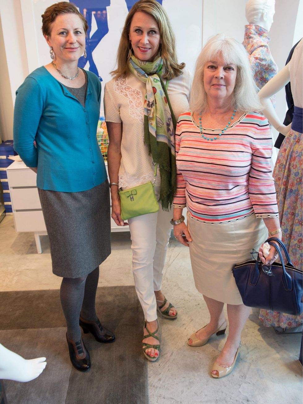 Heather MacDonald, Barbara Durham, Art in Bloom 2014 chairman, Susan Fisk, art in bloom