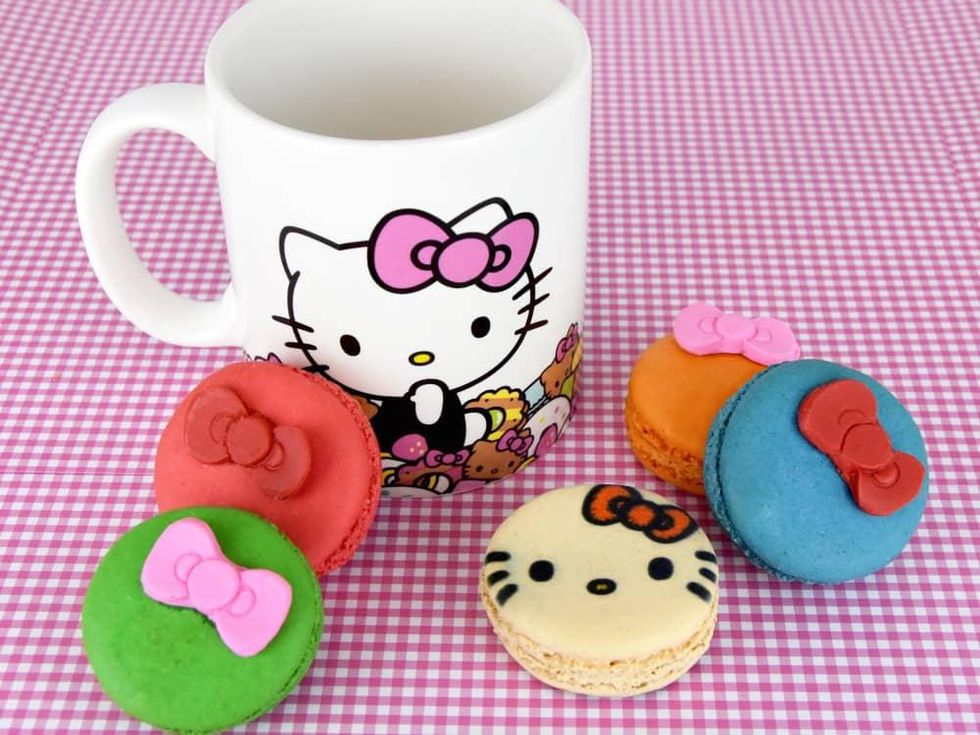Hello Kitty Cafe truck macarons and mug