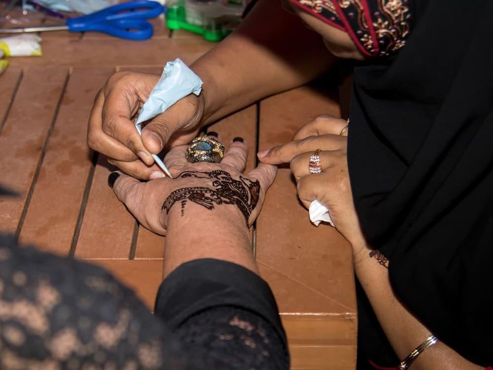 Henna tattoos at Yellow Rose Gala 2017