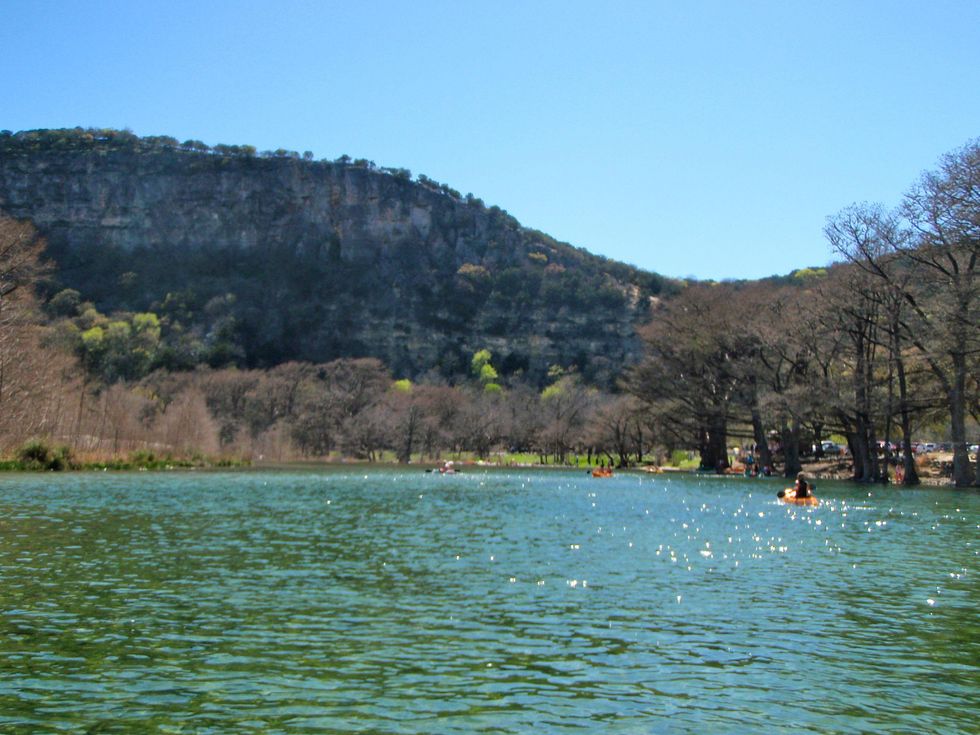 Hill over water in Garner State Park