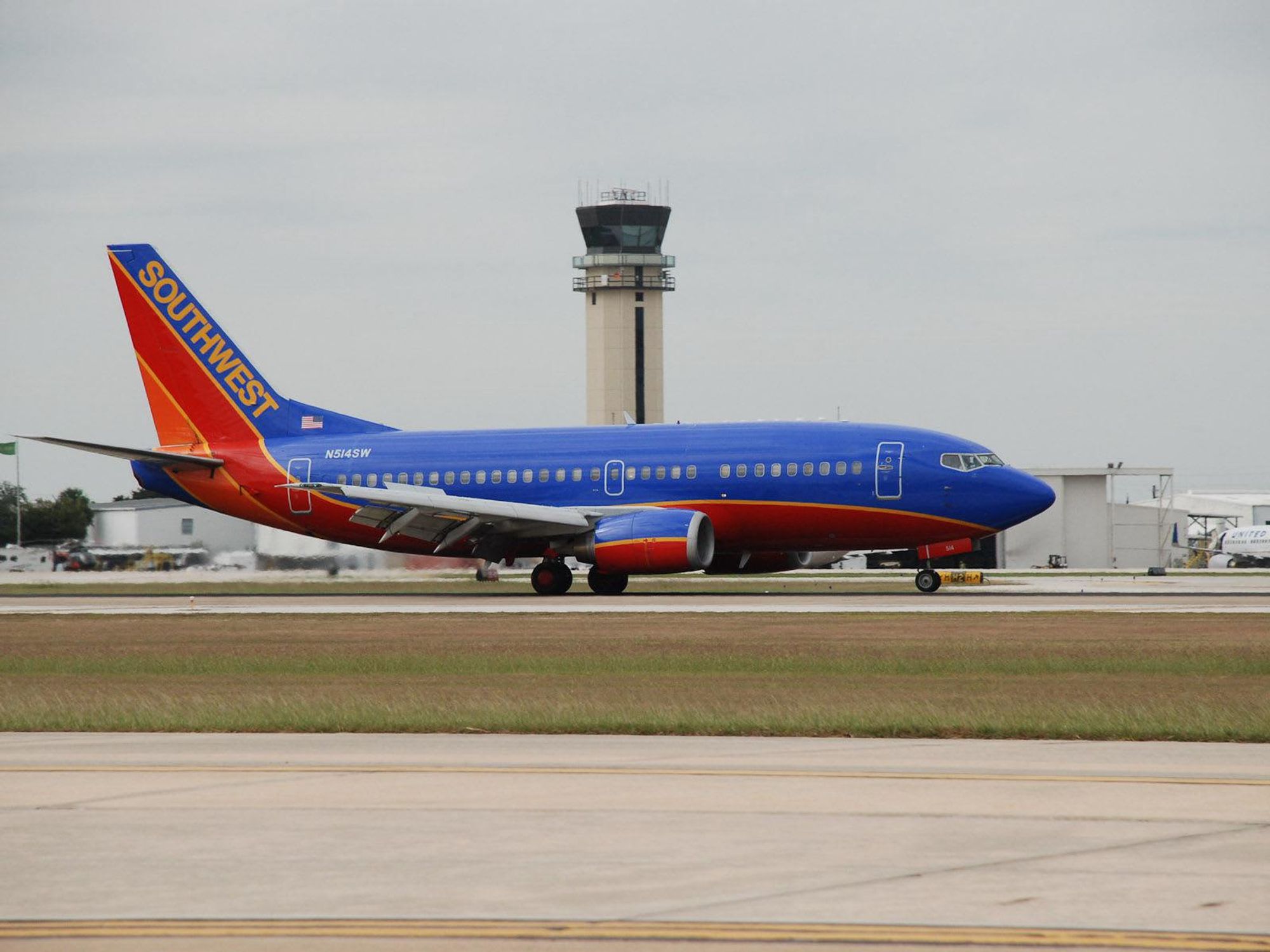 Hobby Airport Southwest Airlines plane control tower